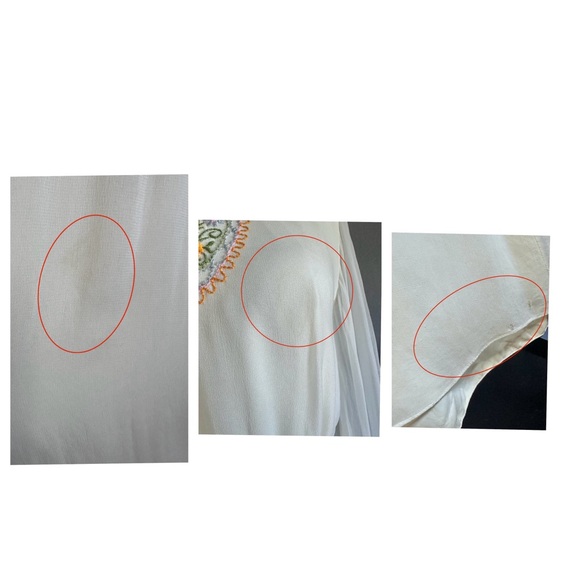 Vintage 70s Montaldos Union Made Wedding Dress Cream Embroidered Flowers - Picture 15 of 15